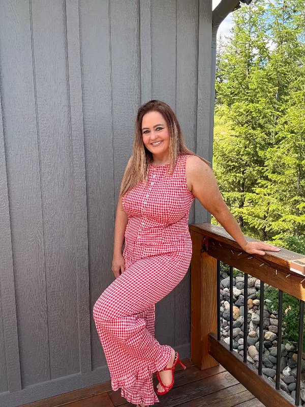 Whiskey Ray's Boutique Pants Picnic & Pearls Gingham Pants