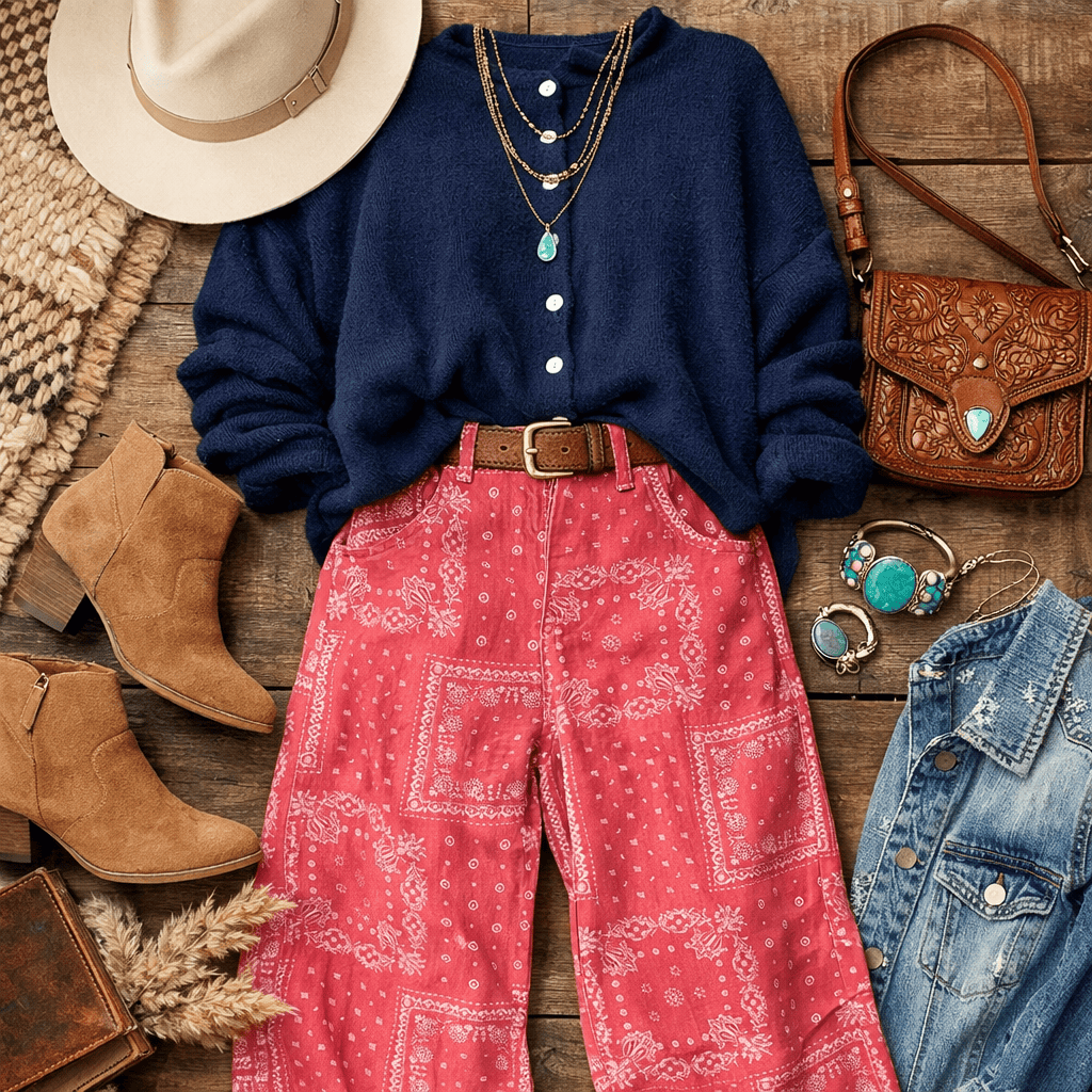 The Bandana Breeze Collection-Pants-Whiskey Ray's Boutique-Whiskey Ray's Boutique, Women's Western Wear Boutique in Waxahachie, TX