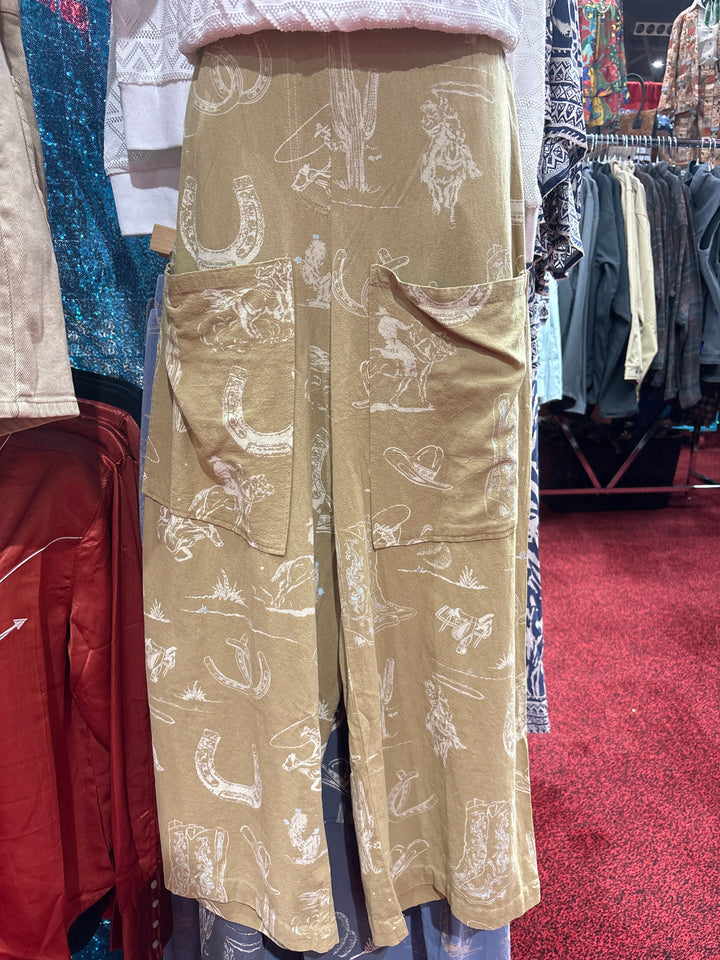 Howdy High-Rise Western Print Pants-Pants-Whiskey Ray's Boutique-Whiskey Ray's Boutique, Women's Western Wear Boutique in Waxahachie, TX