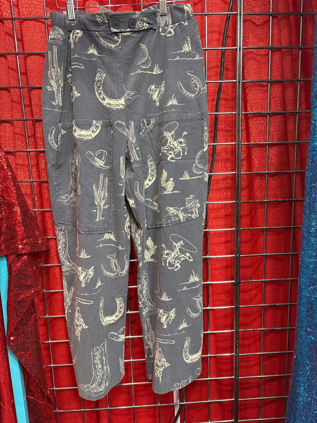 Howdy High-Rise Western Print Pants-Pants-Whiskey Ray's Boutique-Whiskey Ray's Boutique, Women's Western Wear Boutique in Waxahachie, TX