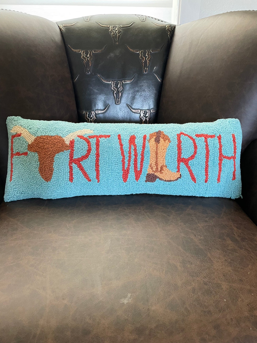 Ft.Worth Boot Hook Pillow-Pillows-Whiskey Ray's Boutique-Whiskey Ray's Boutique, Women's Western Wear Boutique in Waxahachie, TX
