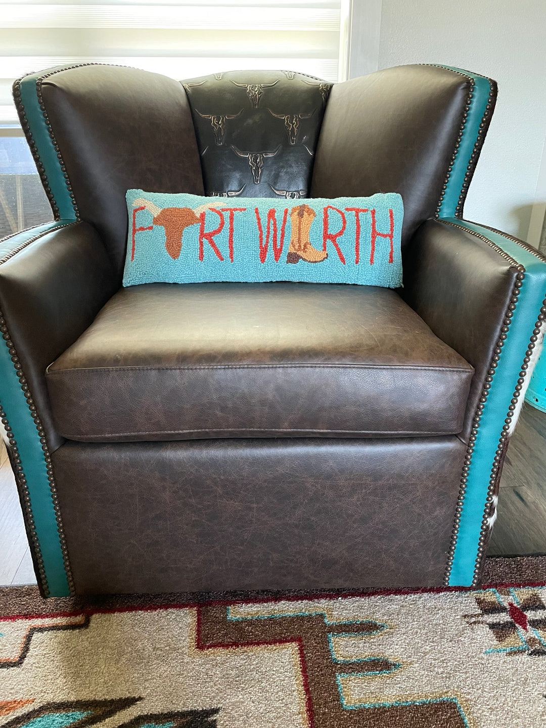 Ft.Worth Boot Hook Pillow-Pillows-Whiskey Ray's Boutique-Whiskey Ray's Boutique, Women's Western Wear Boutique in Waxahachie, TX