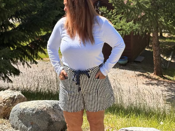 Harbor Stripe Cargo Shorts-Shorts-Whiskey Ray's Boutique-Whiskey Ray's Boutique, Women's Western Wear Boutique in Waxahachie, TX