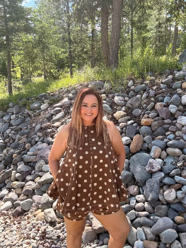 Whiskey Ray's Boutique Shorts Mocha Dot Day Shorts