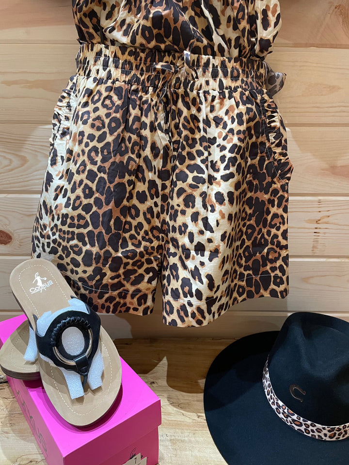 Women's Leopard Print Shorts-Shorts-Whiskey Ray's Boutique-Whiskey Ray's Boutique, Women's Western Wear Boutique in Waxahachie, TX