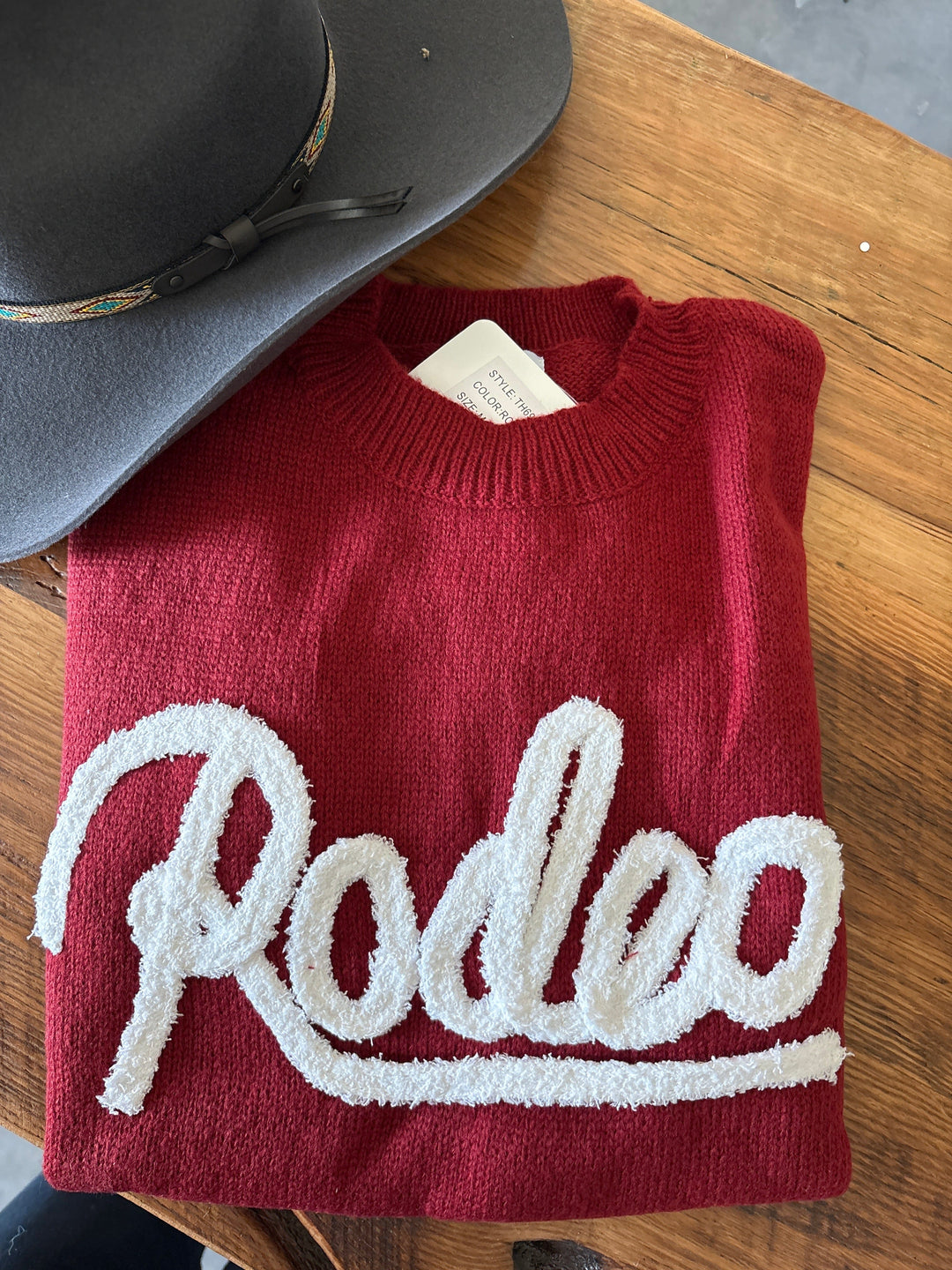 Red Rodeo Sweater-Sweaters-Whiskey Ray's Boutique-Whiskey Ray's Boutique, Women's Western Wear Boutique in Waxahachie, TX