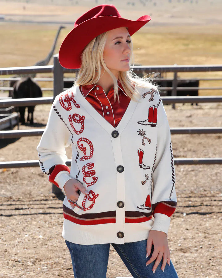 Rodeo Queen Knit Cardigan-Sweaters-Whiskey Ray's Boutique-Whiskey Ray's Boutique, Women's Western Wear Boutique in Waxahachie, TX