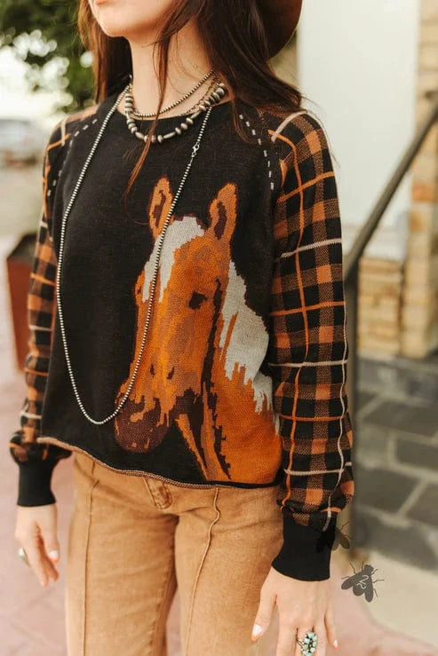 Side Pony Sweater-Sweaters-Whiskey Ray's Boutique-Whiskey Ray's Boutique, Women's Western Wear Boutique in Waxahachie, TX