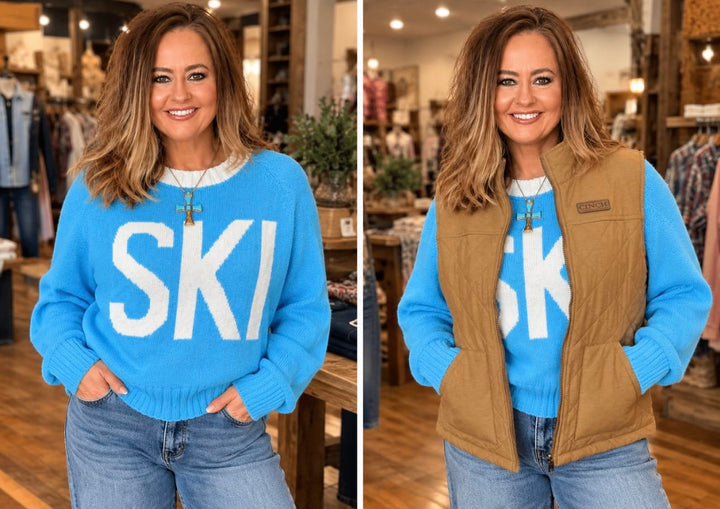 Ski Ya Later Sweater-Sweaters-Whiskey Ray's Boutique-Whiskey Ray's Boutique, Women's Western Wear Boutique in Waxahachie, TX