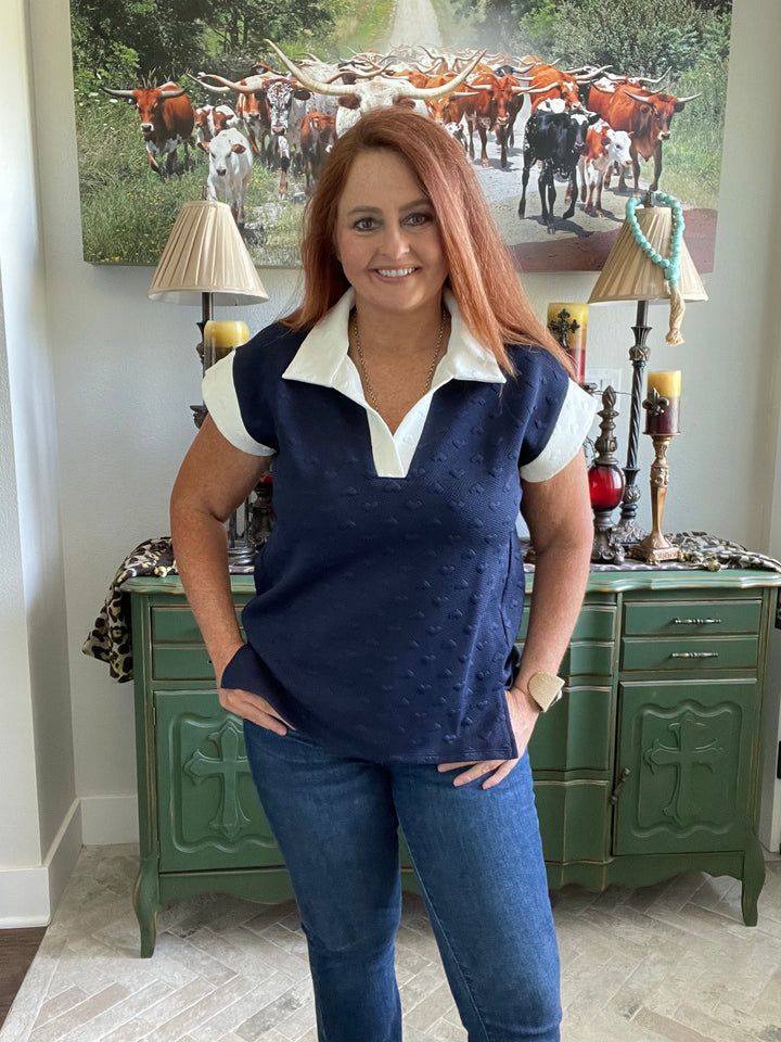 Noelle Top-Short Sleeves-Whiskey Ray's Boutique-Whiskey Ray's Boutique, Women's Western Wear Boutique in Waxahachie, TX