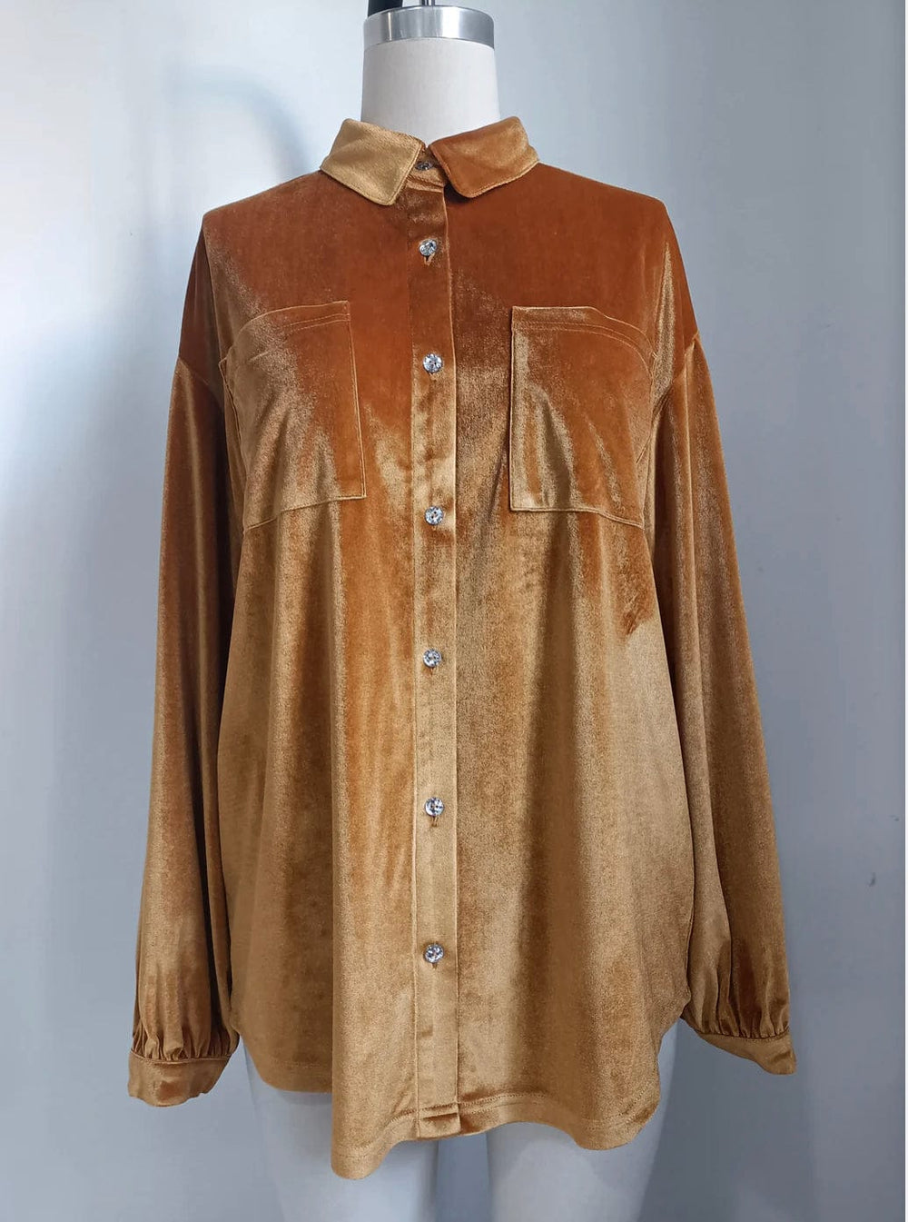 Velvet Button down-Long Sleeves-Whiskey Ray's Boutique-Whiskey Ray's Boutique, Women's Western Wear Boutique in Waxahachie, TX