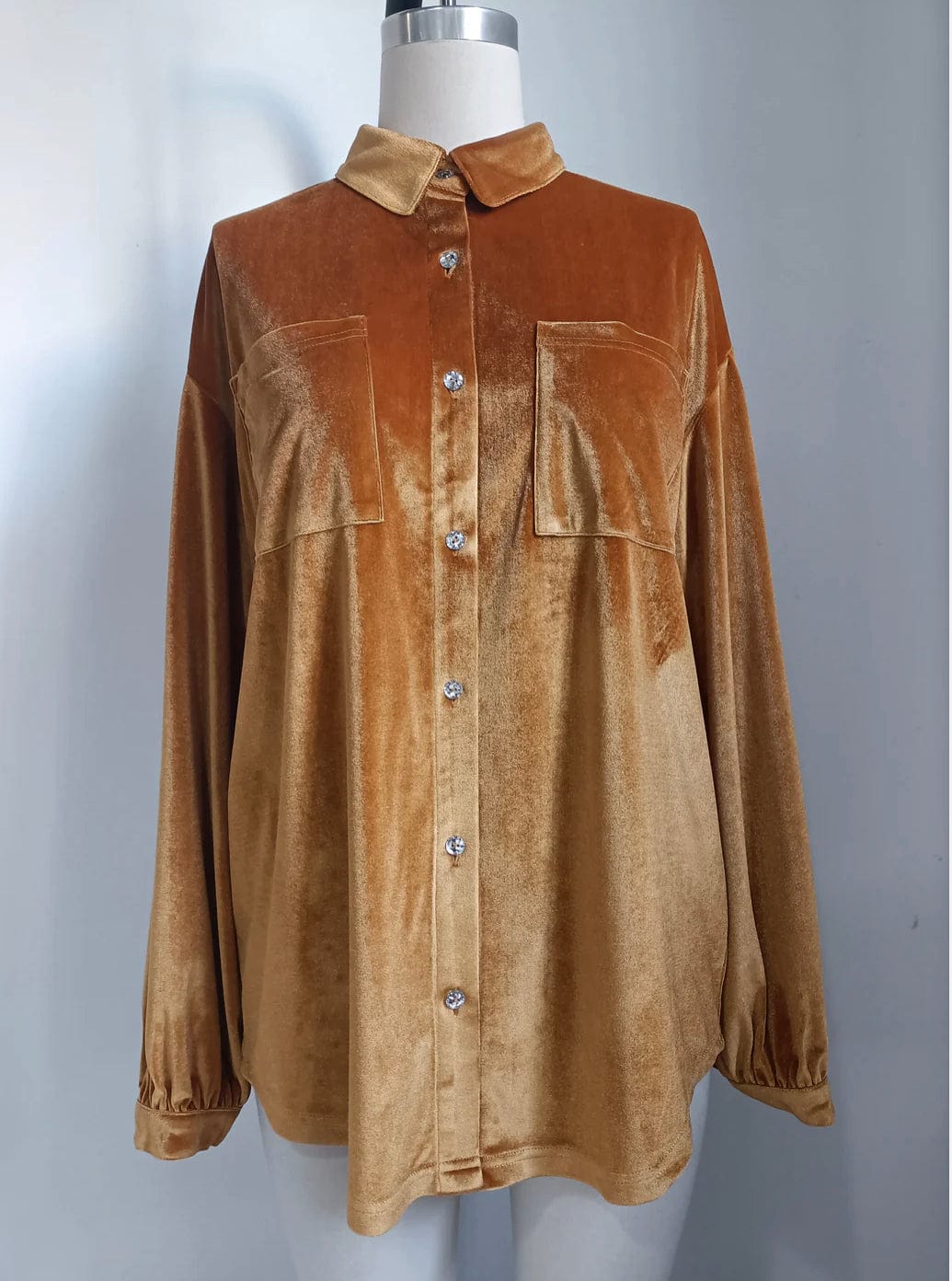 Velvet Button down-Long Sleeves-Whiskey Ray's Boutique-Whiskey Ray's Boutique, Women's Western Wear Boutique in Waxahachie, TX