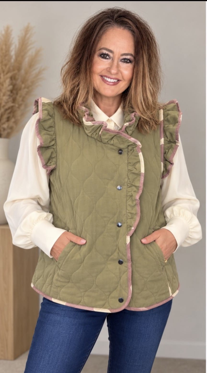 Whiskey Ray's Boutique Vests Olive & Dots Reversible Quilted Vest
