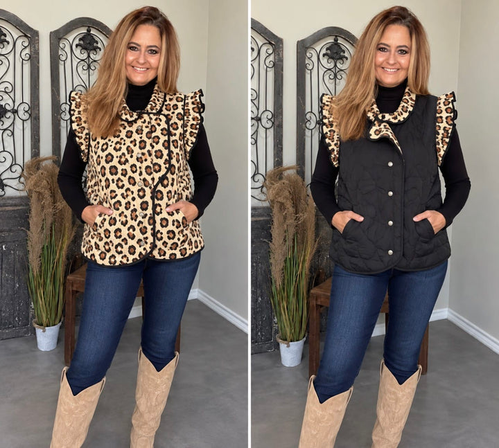 Whiskey Ray's Boutique Vests Wild Side Reversible Quilted Vest