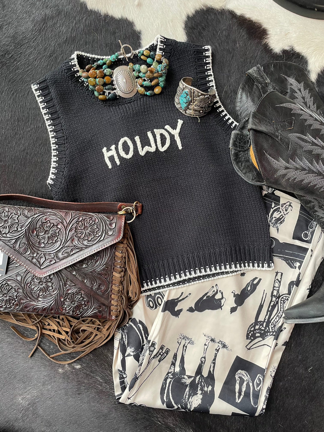 Women's Howdy Sweater Vest-Vests-Whiskey Ray's Boutique-Whiskey Ray's Boutique, Women's Western Wear Boutique in Waxahachie, TX