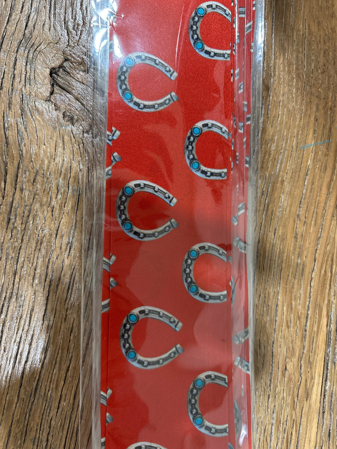 Red Turquoise Horseshoe Silk Twilly-Wildrags-Whiskey Ray's Boutique-Whiskey Ray's Boutique, Women's Western Wear Boutique in Waxahachie, TX