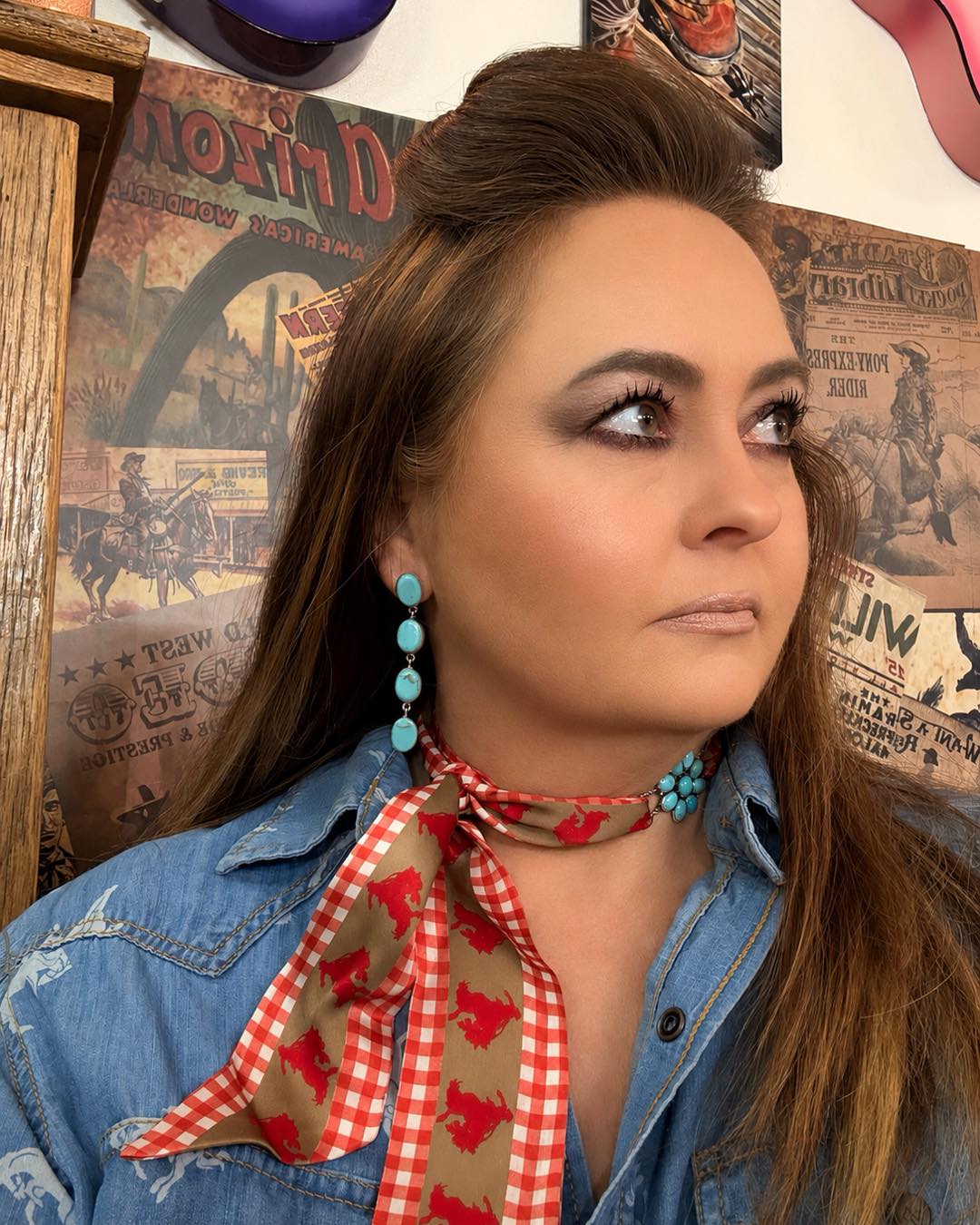 Rodeo Red Gingham Silk Twilly Scarf-Wildrags-Whiskey Ray's Boutique-Whiskey Ray's Boutique, Women's Western Wear Boutique in Waxahachie, TX