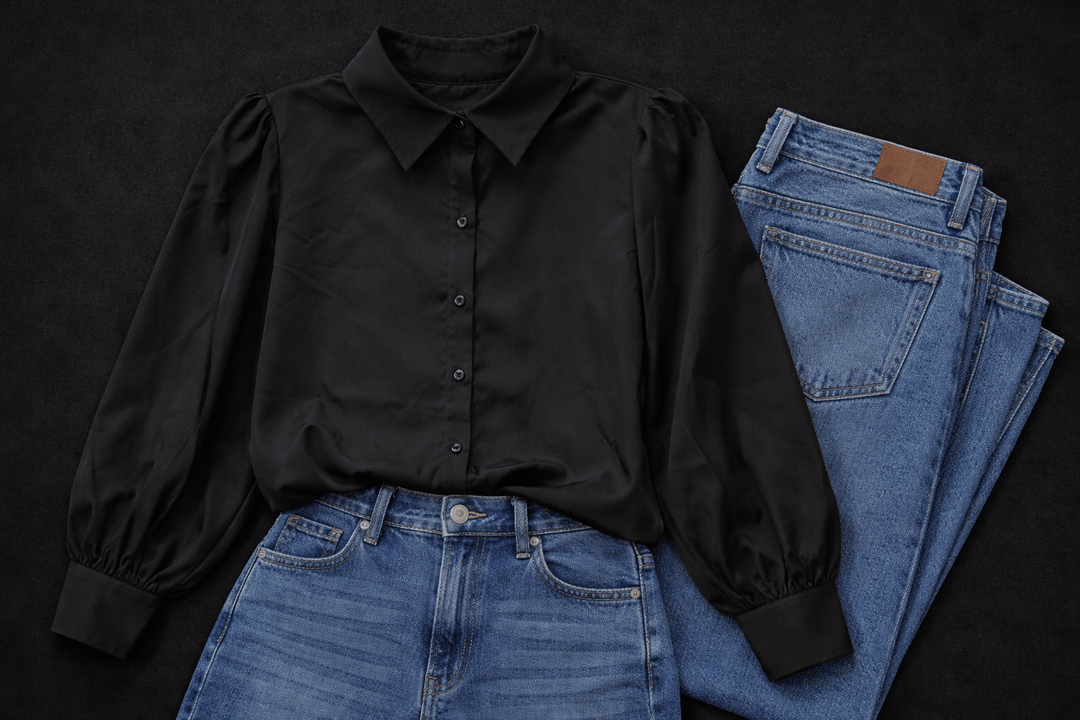 Black Saddle Silk Blouse-Women's top-Whiskey Ray's Boutique-Whiskey Ray's Boutique, Women's Western Wear Boutique in Waxahachie, TX