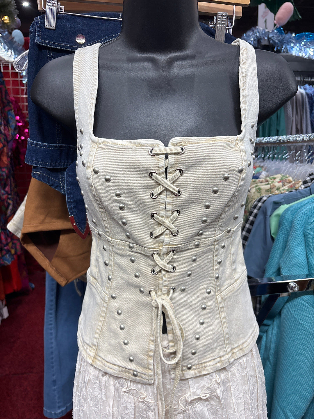 Desert Darling Studded Corset Top-Women's top-Whiskey Ray's Boutique-Whiskey Ray's Boutique, Women's Western Wear Boutique in Waxahachie, TX