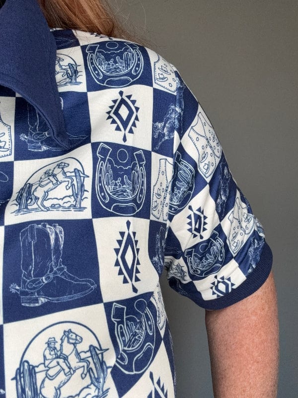 Frontier Check Polo-Women's top-Whiskey Ray's Boutique-Whiskey Ray's Boutique, Women's Western Wear Boutique in Waxahachie, TX