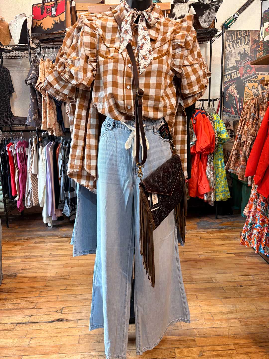 Prairie Charm Gingham Top-Women's top-Whiskey Ray's Boutique-Whiskey Ray's Boutique, Women's Western Wear Boutique in Waxahachie, TX