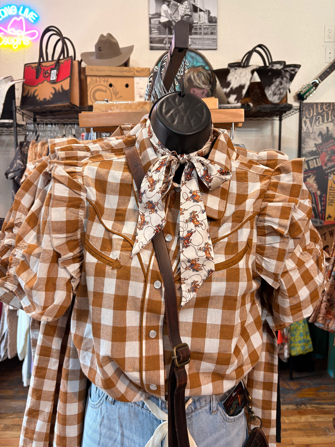 Prairie Charm Gingham Top-Women's top-Whiskey Ray's Boutique-Whiskey Ray's Boutique, Women's Western Wear Boutique in Waxahachie, TX