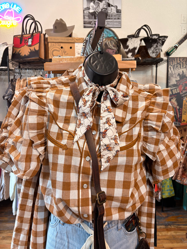 Prairie Charm Gingham Top-Women's top-Whiskey Ray's Boutique-Whiskey Ray's Boutique, Women's Western Wear Boutique in Waxahachie, TX