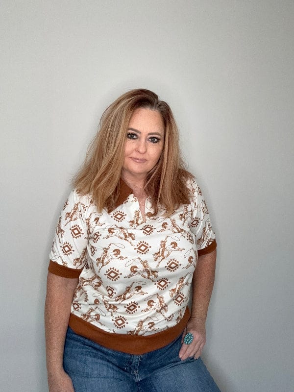 Rodeo Classic Polo-Women's top-Whiskey Ray's Boutique-Whiskey Ray's Boutique, Women's Western Wear Boutique in Waxahachie, TX