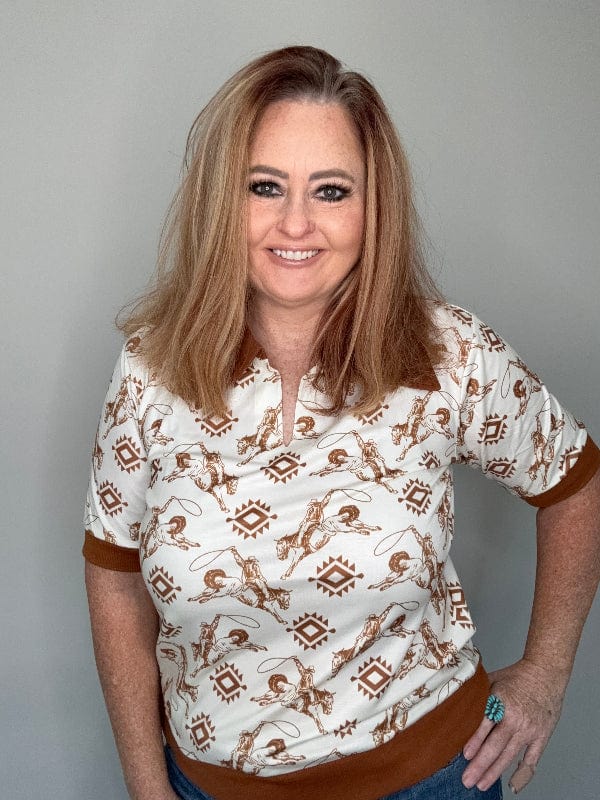 Rodeo Classic Polo-Women's top-Whiskey Ray's Boutique-Whiskey Ray's Boutique, Women's Western Wear Boutique in Waxahachie, TX