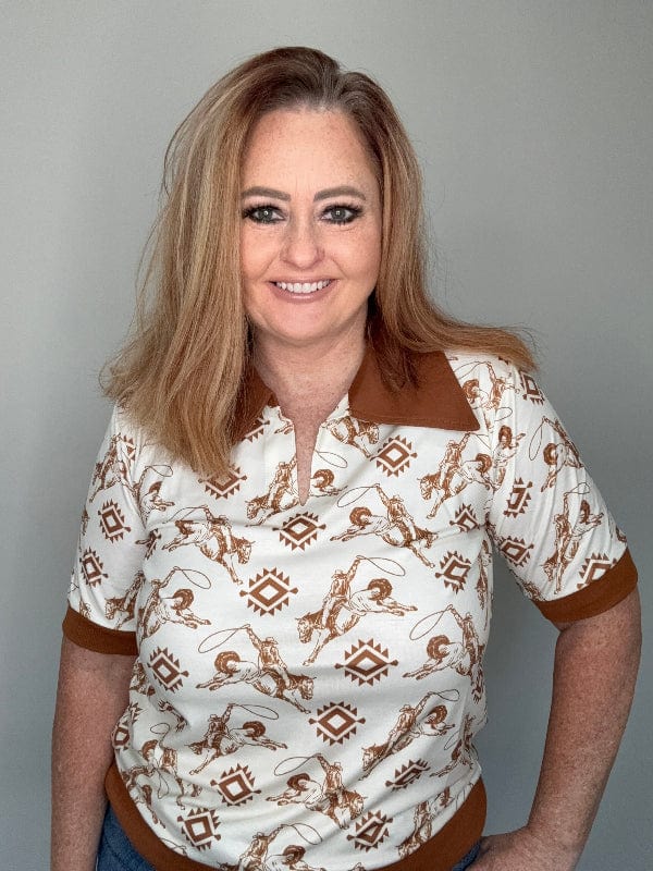 Rodeo Classic Polo-Women's top-Whiskey Ray's Boutique-Whiskey Ray's Boutique, Women's Western Wear Boutique in Waxahachie, TX