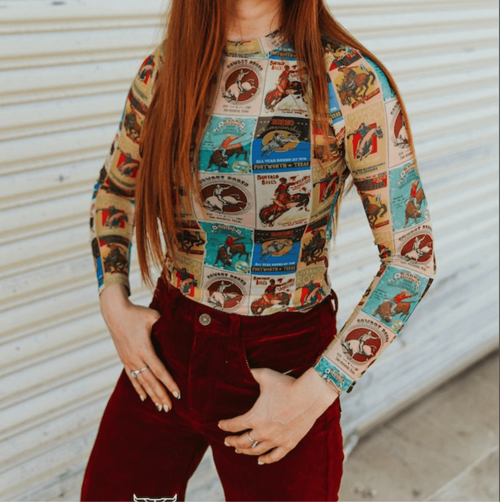 Rodeo Legends Long Sleeve Top-Women's top-Whiskey Ray's Boutique-Whiskey Ray's Boutique, Women's Western Wear Boutique in Waxahachie, TX