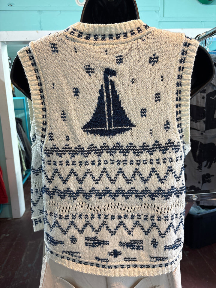 Seaside Sail Knit Vest-Women's top-Whiskey Ray's Boutique-Whiskey Ray's Boutique, Women's Western Wear Boutique in Waxahachie, TX