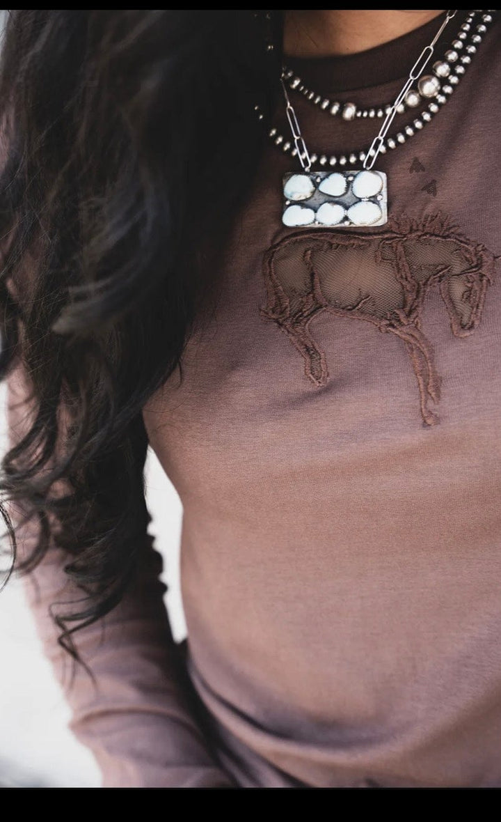 The Iron Run Long Sleeve Tee-Women's top-Whiskey Ray's Boutique-Whiskey Ray's Boutique, Women's Western Wear Boutique in Waxahachie, TX