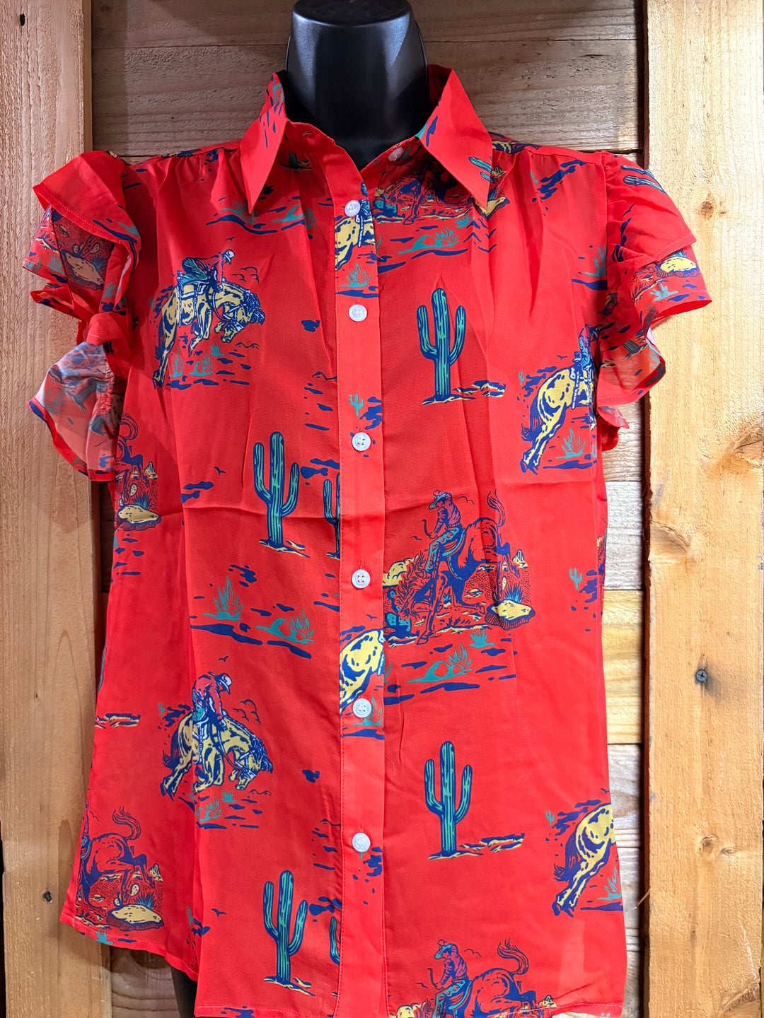 Whiskey Ray's Boutique Women's top The Red Rock Ruffle Top