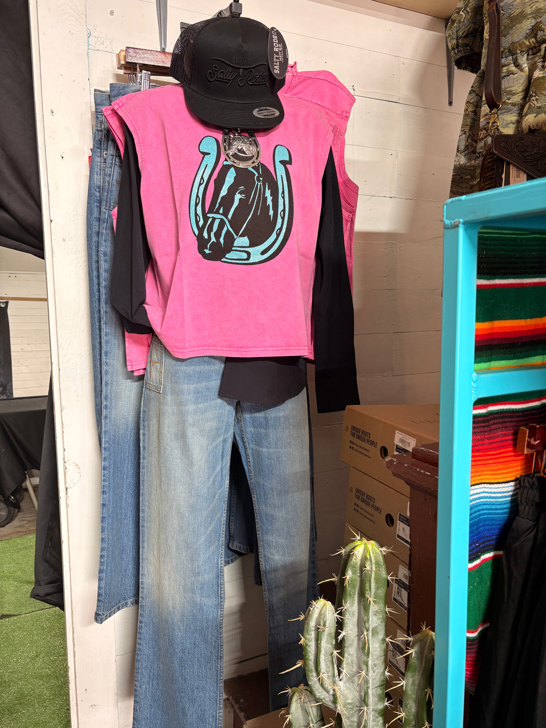 Turquoise Thunder Tank-Women's top-Whiskey Ray's Boutique-Whiskey Ray's Boutique, Women's Western Wear Boutique in Waxahachie, TX