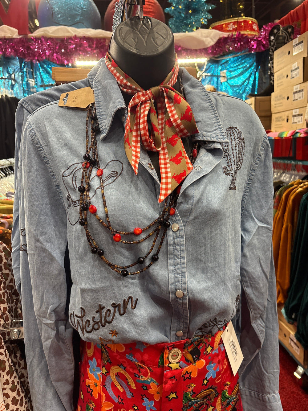 Wild West Wanderer Denim Top-Women's top-Whiskey Ray's Boutique-Whiskey Ray's Boutique, Women's Western Wear Boutique in Waxahachie, TX