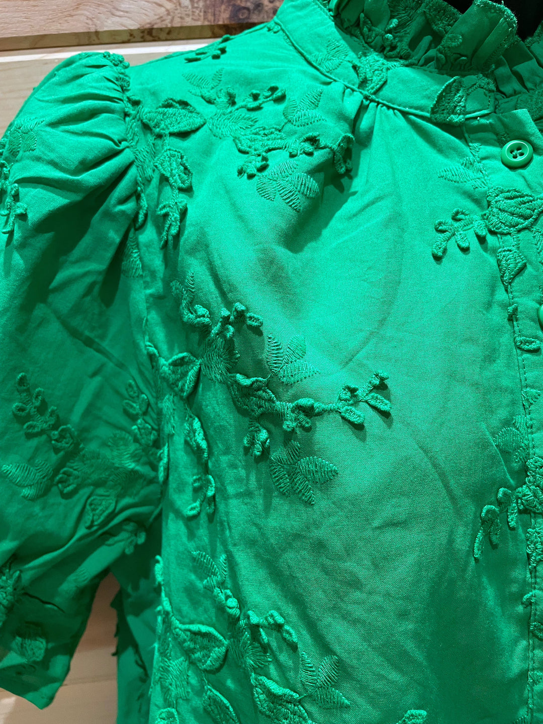 Women's Button Up Green Lace Accent Blouse-Women's top-Whiskey Ray's Boutique-Whiskey Ray's Boutique, Women's Western Wear Boutique in Waxahachie, TX