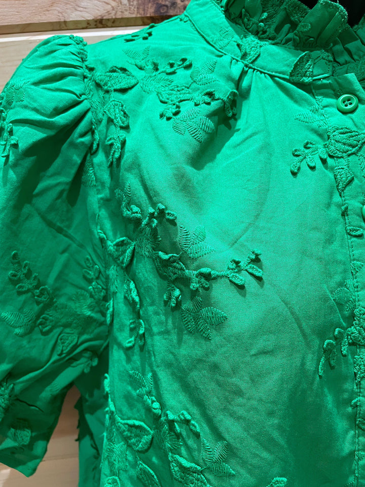 Women's Button Up Green Lace Accent Blouse-Women's top-Whiskey Ray's Boutique-Whiskey Ray's Boutique, Women's Western Wear Boutique in Waxahachie, TX