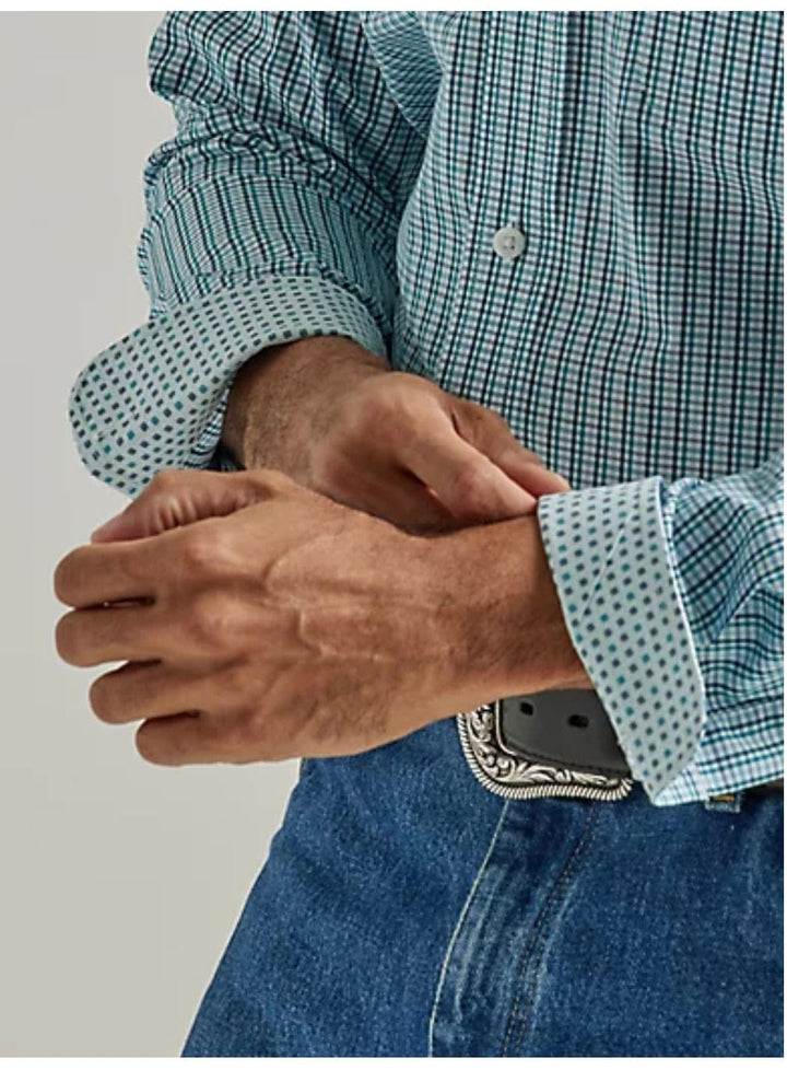 Wrangler George Strait Collection Long Sleeve Shirt-Men's Shirts-Wrangler-Whiskey Ray's Boutique, Women's Western Wear Boutique in Waxahachie, TX