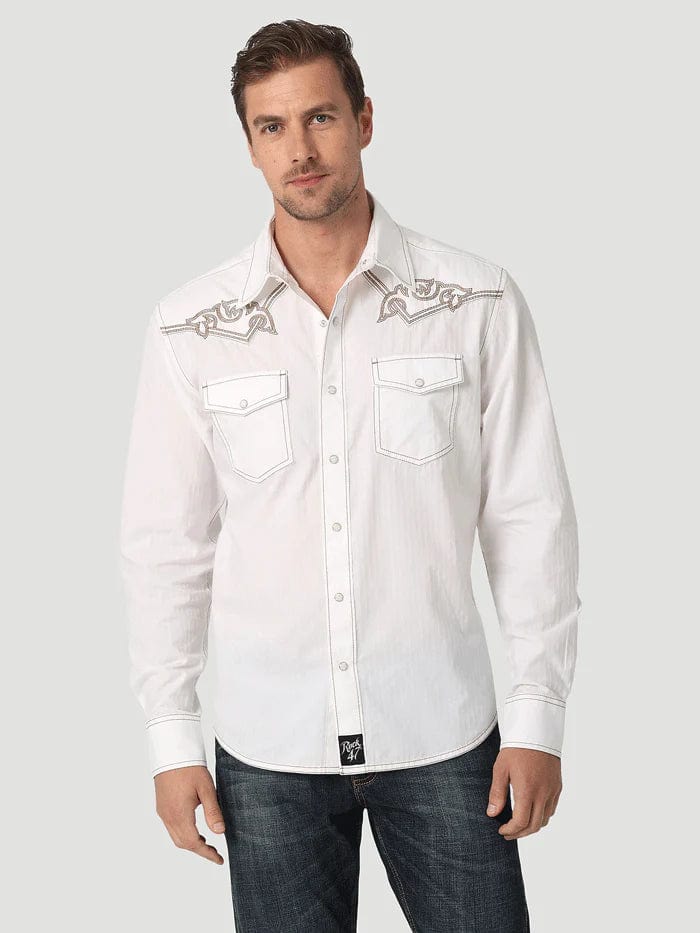 Wrangler Rock 47 Long Sleeve Shirt-Men's Shirts-Wrangler-Whiskey Ray's Boutique, Women's Western Wear Boutique in Waxahachie, TX