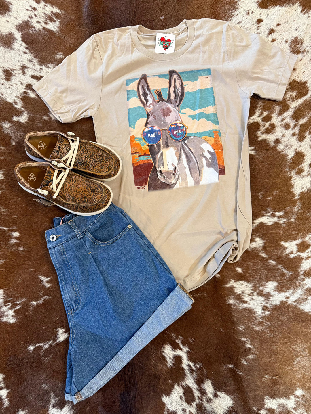 Women's Bad Ass T-shirt-Women's top-xoxoart-Whiskey Ray's Boutique, Women's Western Wear Boutique in Waxahachie, TX