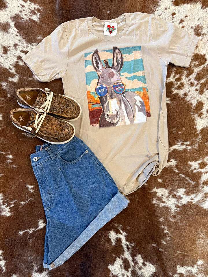 Women's Bad Ass T-shirt-Women's top-xoxoart-Whiskey Ray's Boutique, Women's Western Wear Boutique in Waxahachie, TX