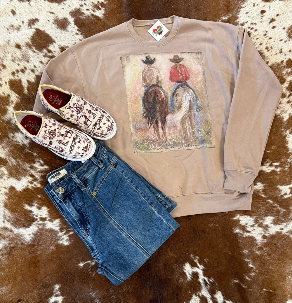 Women's Good Ol' Day's Sweatshirt-Women's top-xoxoart-Whiskey Ray's Boutique, Women's Western Wear Boutique in Waxahachie, TX