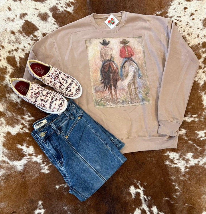 Women's Good Ol' Day's Sweatshirt-Women's top-xoxoart-Whiskey Ray's Boutique, Women's Western Wear Boutique in Waxahachie, TX
