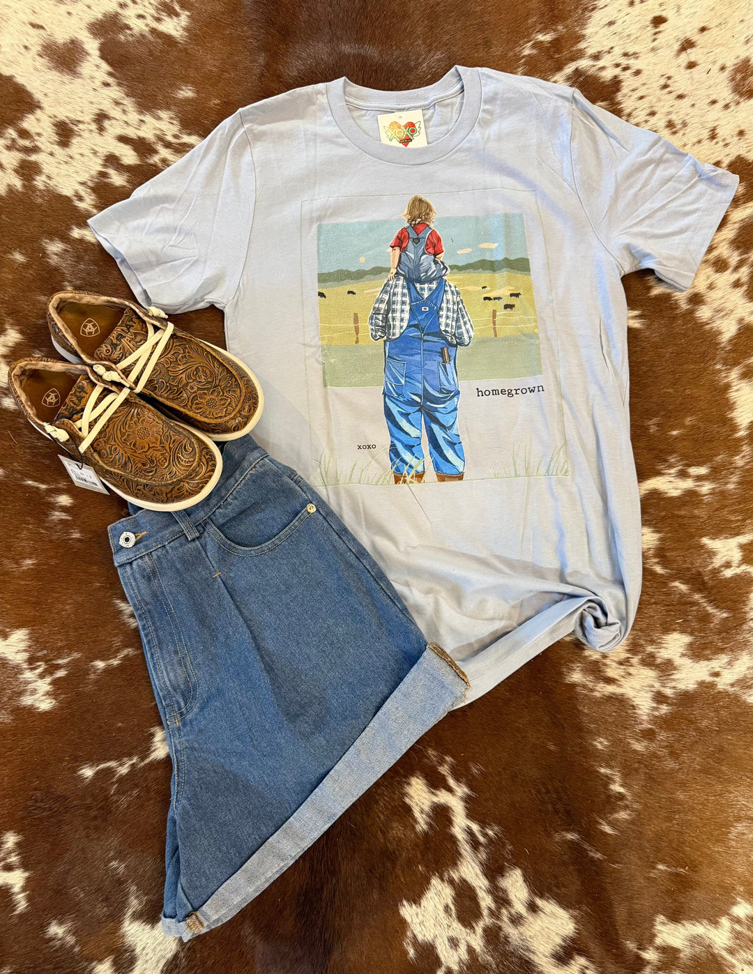 Women's Homegrown T-shirt-Women's top-xoxoart-Whiskey Ray's Boutique, Women's Western Wear Boutique in Waxahachie, TX