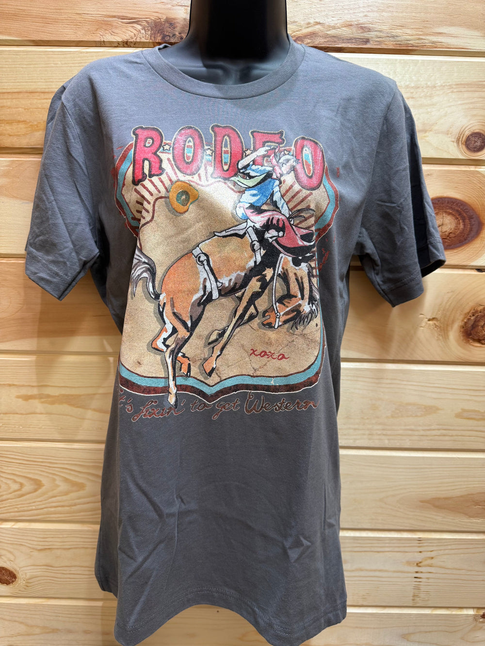 Women's Rodeo Event Bareback Bronc T-shirt-Women's top-xoxoart-Whiskey Ray's Boutique, Women's Western Wear Boutique in Waxahachie, TX