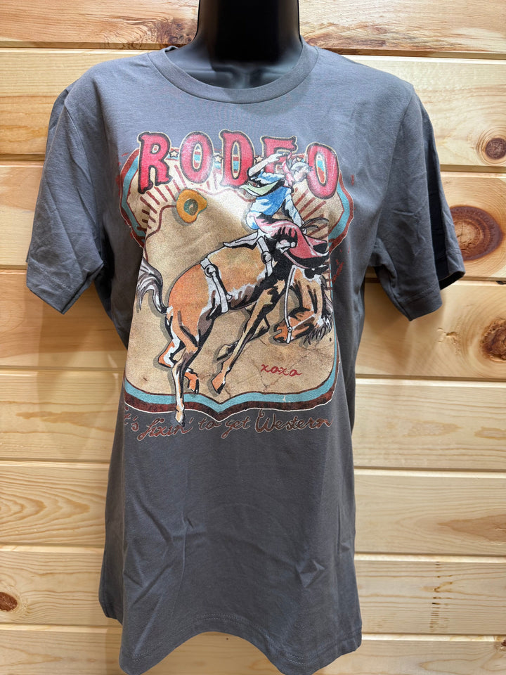 Women's Rodeo Event Bareback Bronc T-shirt-Women's top-xoxoart-Whiskey Ray's Boutique, Women's Western Wear Boutique in Waxahachie, TX