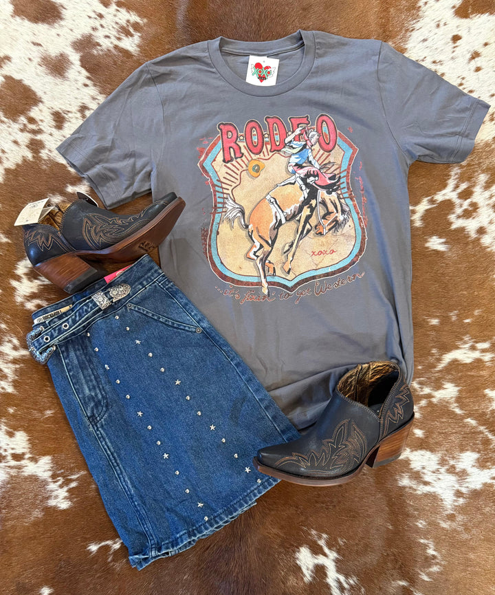 Women's Rodeo Event Bareback Bronc T-shirt-Women's top-xoxoart-Whiskey Ray's Boutique, Women's Western Wear Boutique in Waxahachie, TX