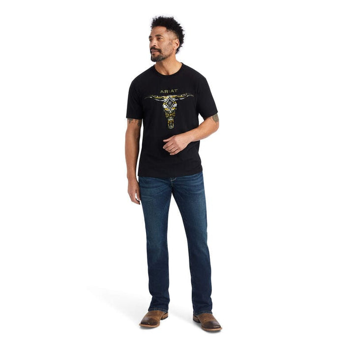 Ariat Blanket Skull T-Shirt-Men's Shirts-Ariat-Whiskey Ray's Boutique, Women's Western Wear Boutique in Waxahachie, TX