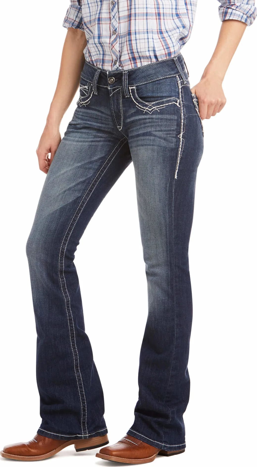 Ariat Real Mid Rise Boot Cut Real Riding Jeans-Jeans-Ariat-Whiskey Ray's Boutique, Women's Western Wear Boutique in Waxahachie, TX